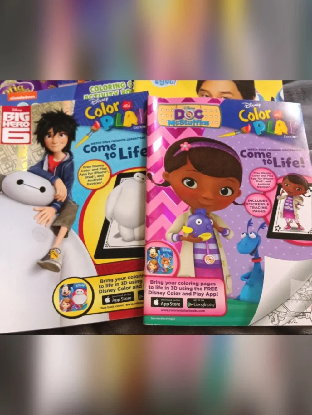 Disney Color & Play Activity Books - Blue, Purple, Yellow, Pink